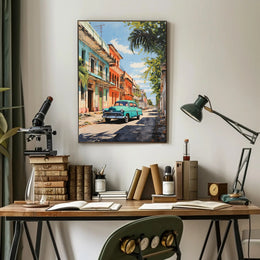 Vintage Vibes On A Sunny Street Vintage Poster