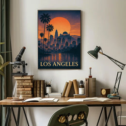 Los Angeles Sunset Skyline Poster