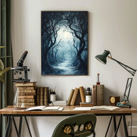 Misty Woodland Pathway Art Print Poster