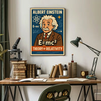 Albert Einstein Relativity Cosmic Modern Poster