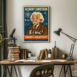 Albert Einstein Relativity Cosmic Modern Poster