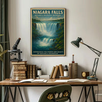 Niagara Falls Vintage Travel Art Illustation Travel Poster