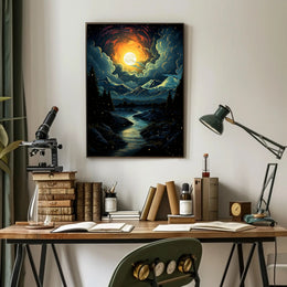 Celestial Nightscape Poster