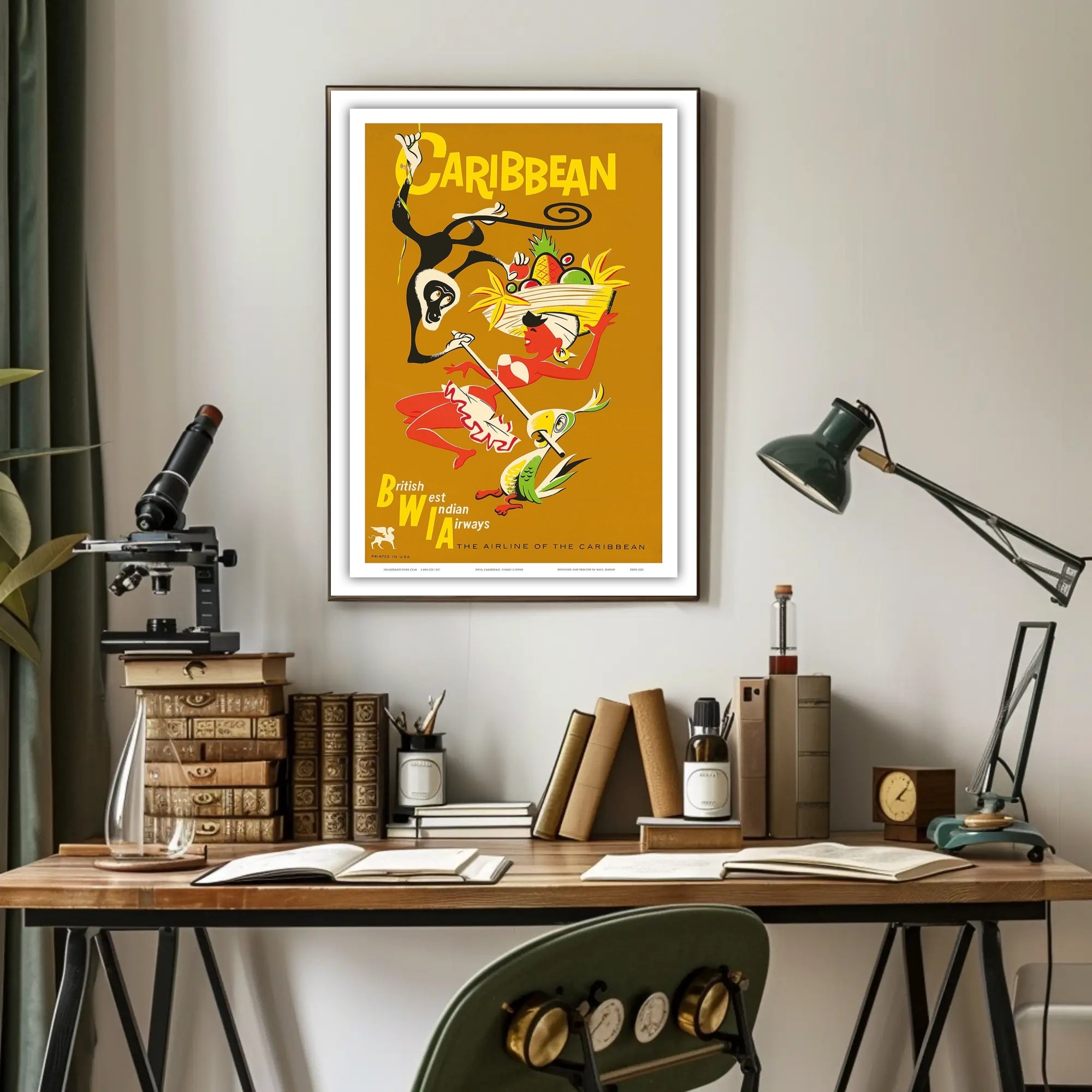 Caribbean Adventure Vintage Travel Poster PosterGoat