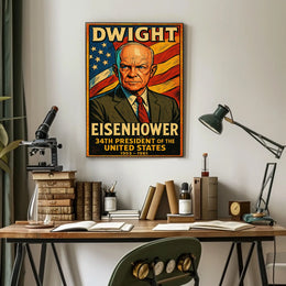 Dwight D Eisenhower 34th President Poster Vintage Wall Art