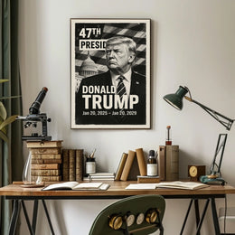 Patriotic Vintage Leadership Poster Featuring USA Presidential Term