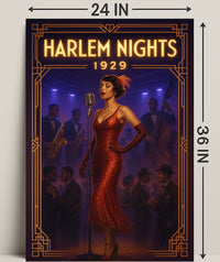 Harlem Nights Jazz Club Scene Music or Concert Poster