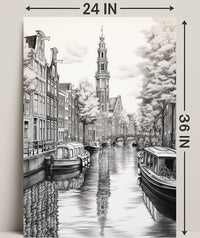 Amsterdam Canal Scene Poster