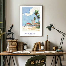 San Diego Beachfront Poster PosterGoat