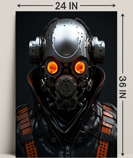Futuristic Cyborg Portrait Poster PosterGoat