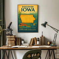 Discover Iowa Vintage Travel Poster