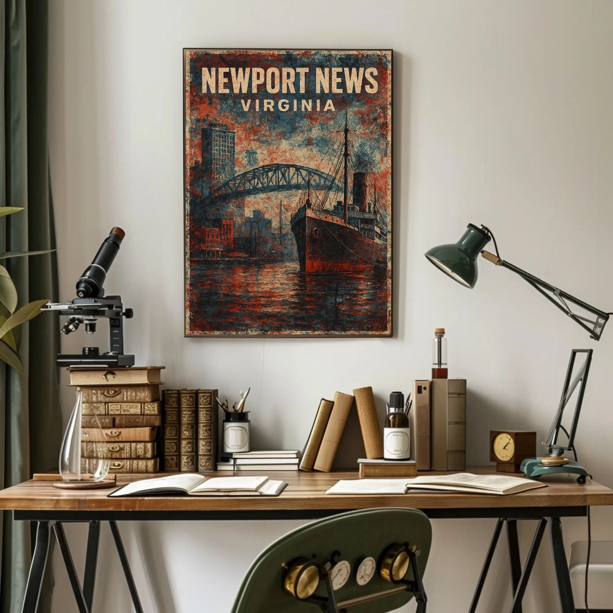 Newport News Virginia Coastal Cityscape Poster