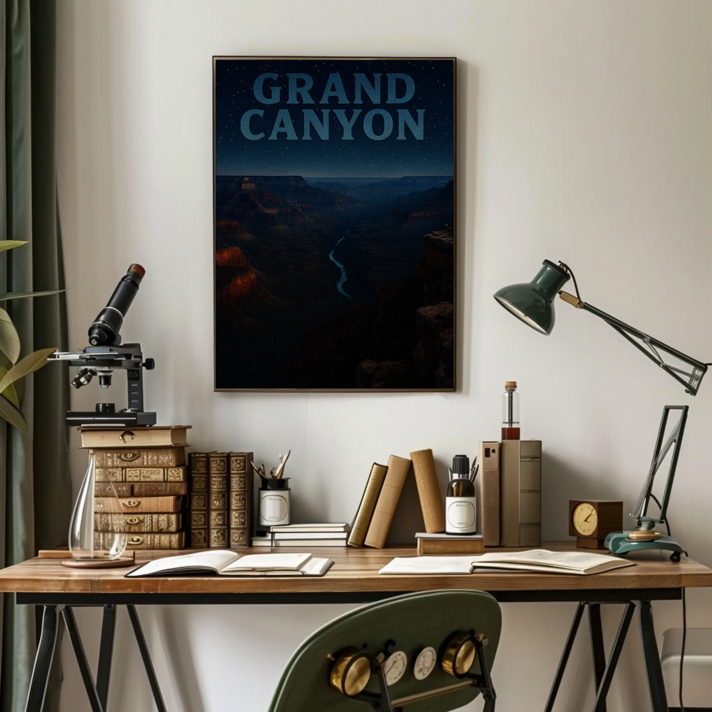 Grand Canyon Under Starry Sky Travel Poster