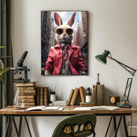 Stylish Rabbit In The City Poster