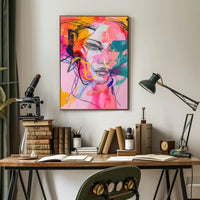 Vibrant Abstract Human Face Art Poster in Abstract Category PosterGoat