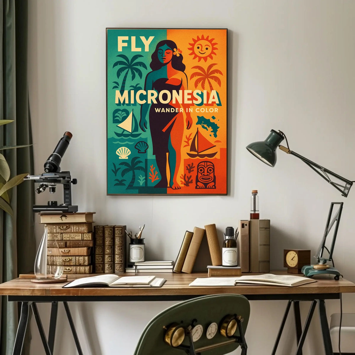 Fly Micronesia Wander in Color Poster