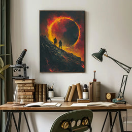 Epic Medieval Adventure in Fiery Fantasy Poster PosterGoat