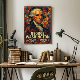 George Washington 1st President of the United States Glitch Hop Art Poster