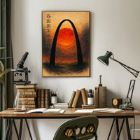 Gateway Arch Sunset Wall Art Print