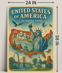 Iconic Symbols of America Poster PosterGoat