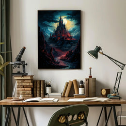 Castle Under The Moonlight Poster
