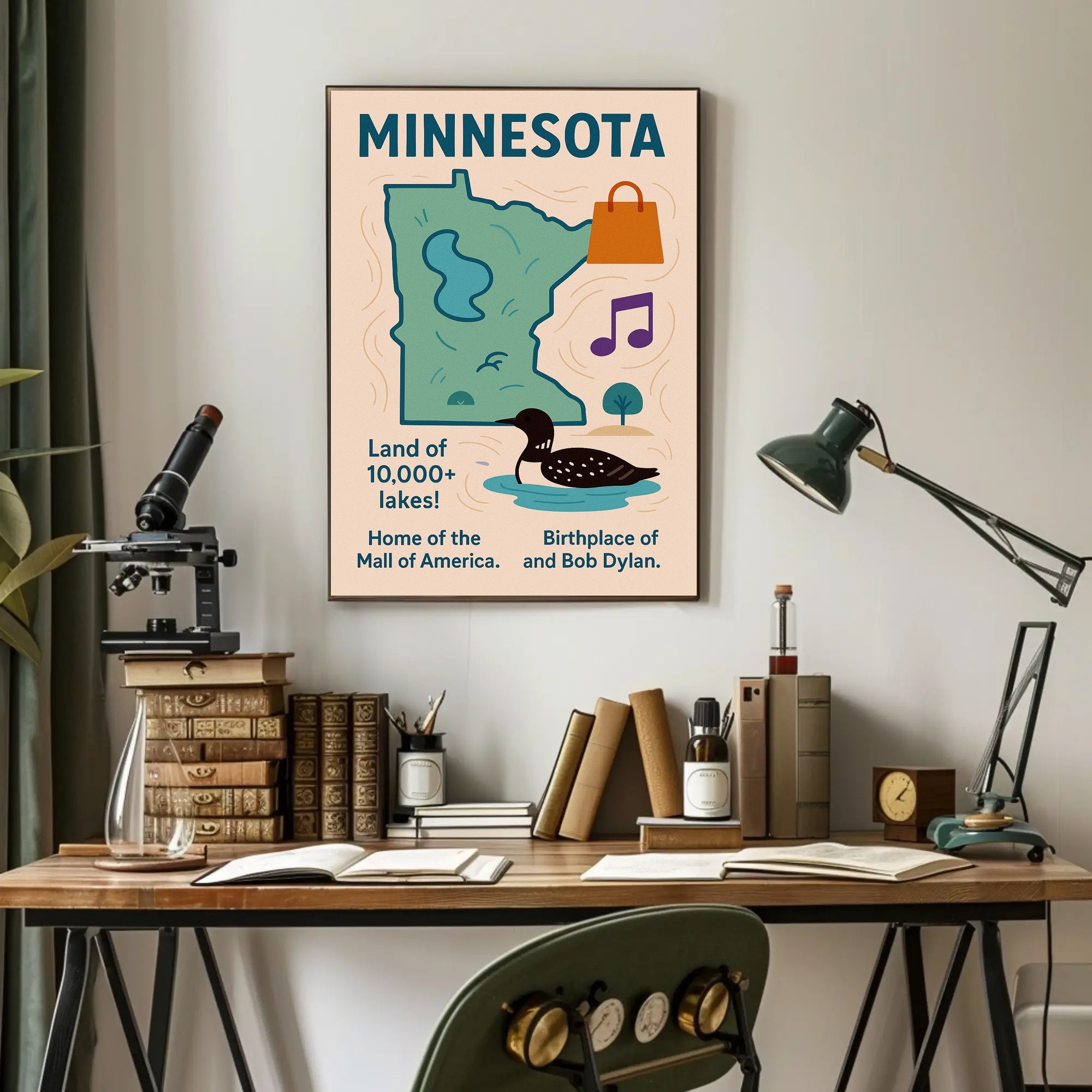Minnesota Land of 10,000 Lakes Poster