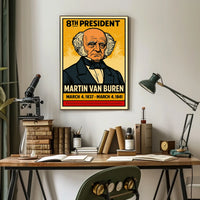 Martin Van Buren 8th President of the United States Inked Comic Style Poster