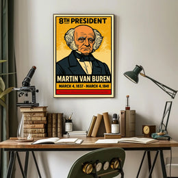 Martin Van Buren 8th President of the United States Inked Comic Style Poster