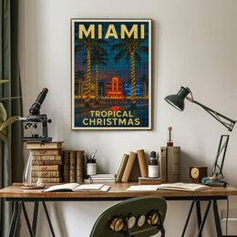 Miami Tropical Christmas Poster