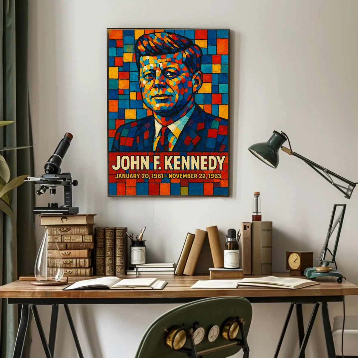 John F. Kennedy A Colorful Tribute Poster