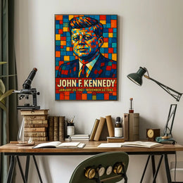 John F. Kennedy A Colorful Tribute Poster