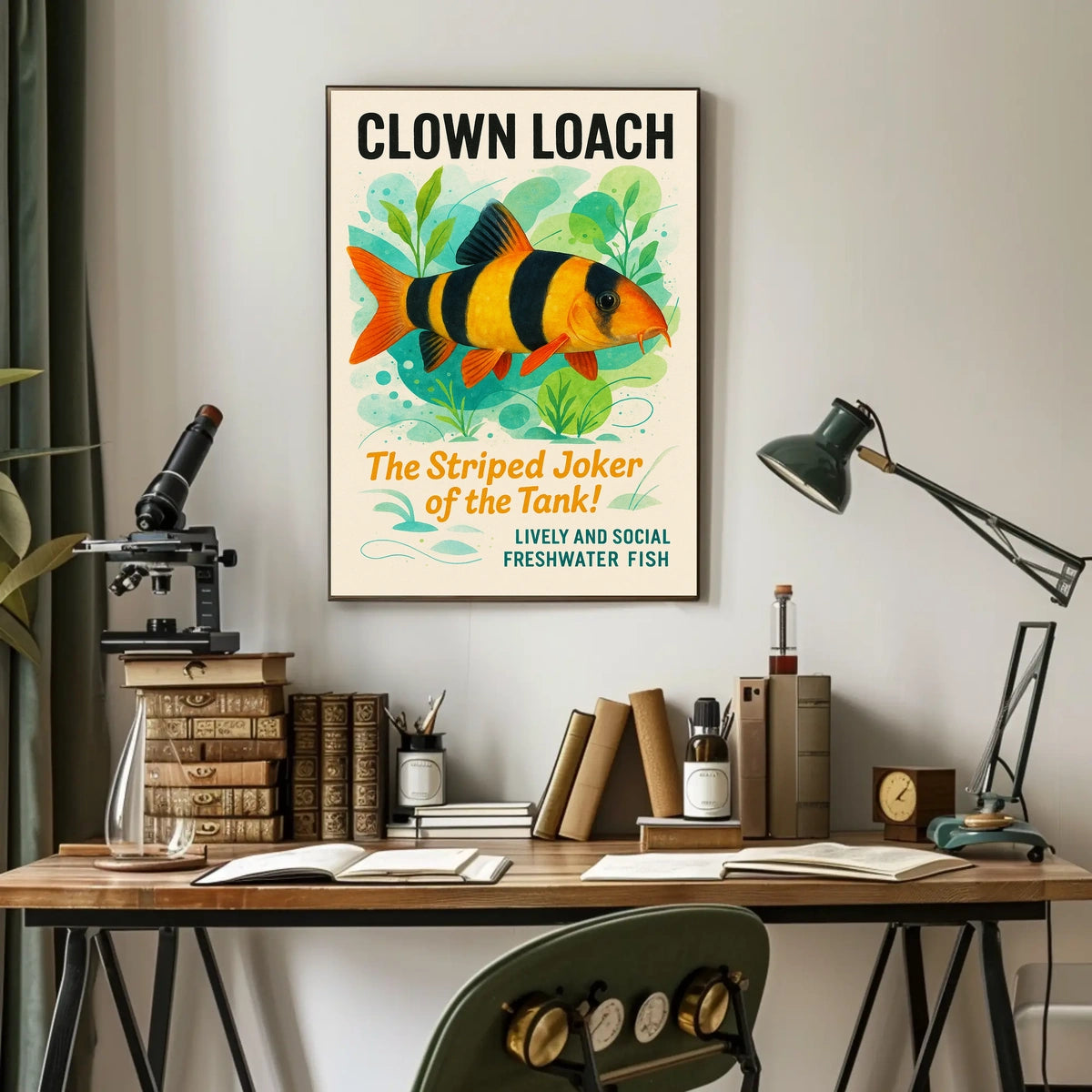 Clown Loach The Striped Joker of the Tank Poster
