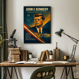 John F. Kennedy Patriotic Vintage Art Poster