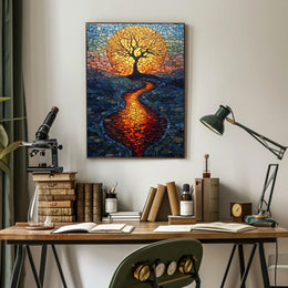 Mosaic Tree of Serenity Art in Artistic Poster