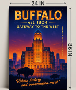 Buffalo Gateway to the West Poster Art Print PosterGoat