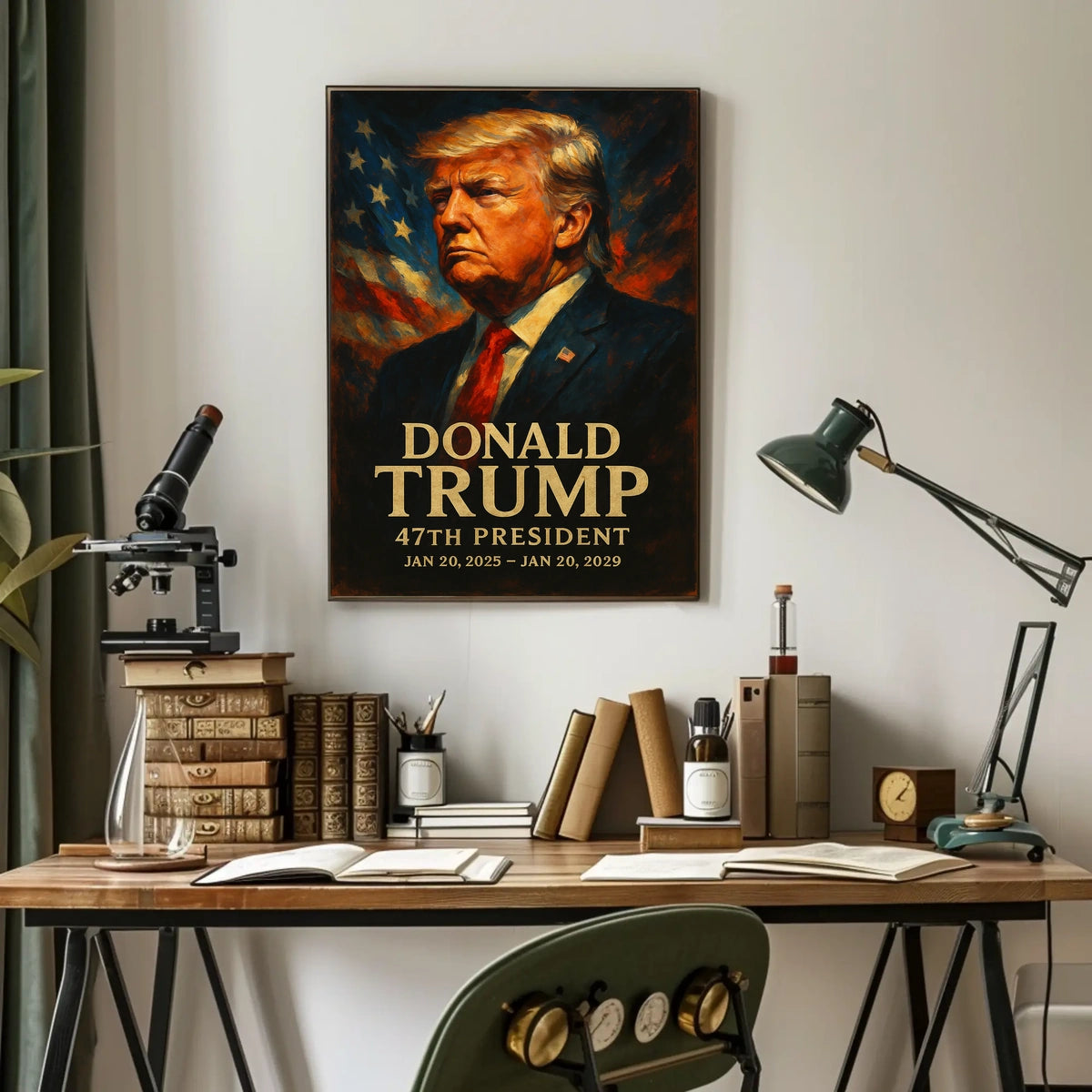 Donald Trump Vision Resilience Renaissance Oil Painting Patriot Leadership American Flag Poster