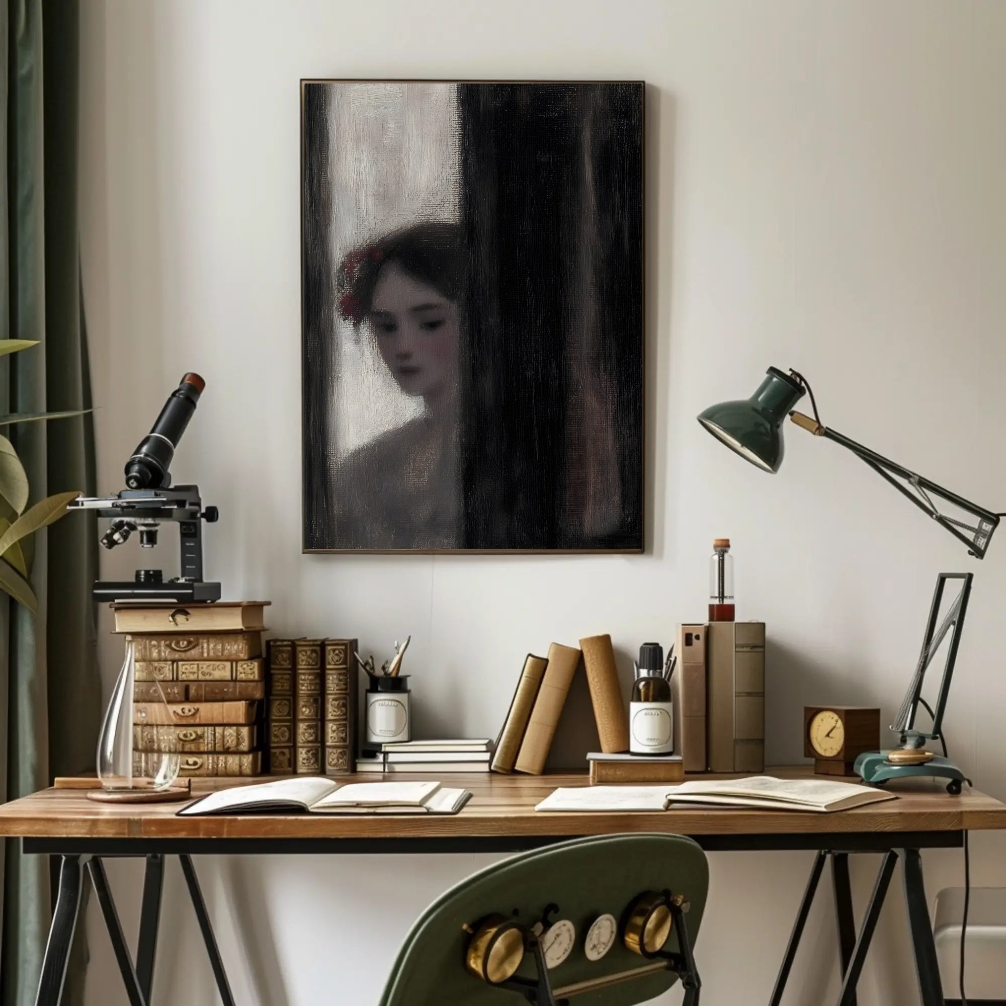 Contemplative Portrait of a Woman - Artistic Poster PosterGoat