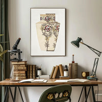 Floral Vase with Geometric Accent Poster