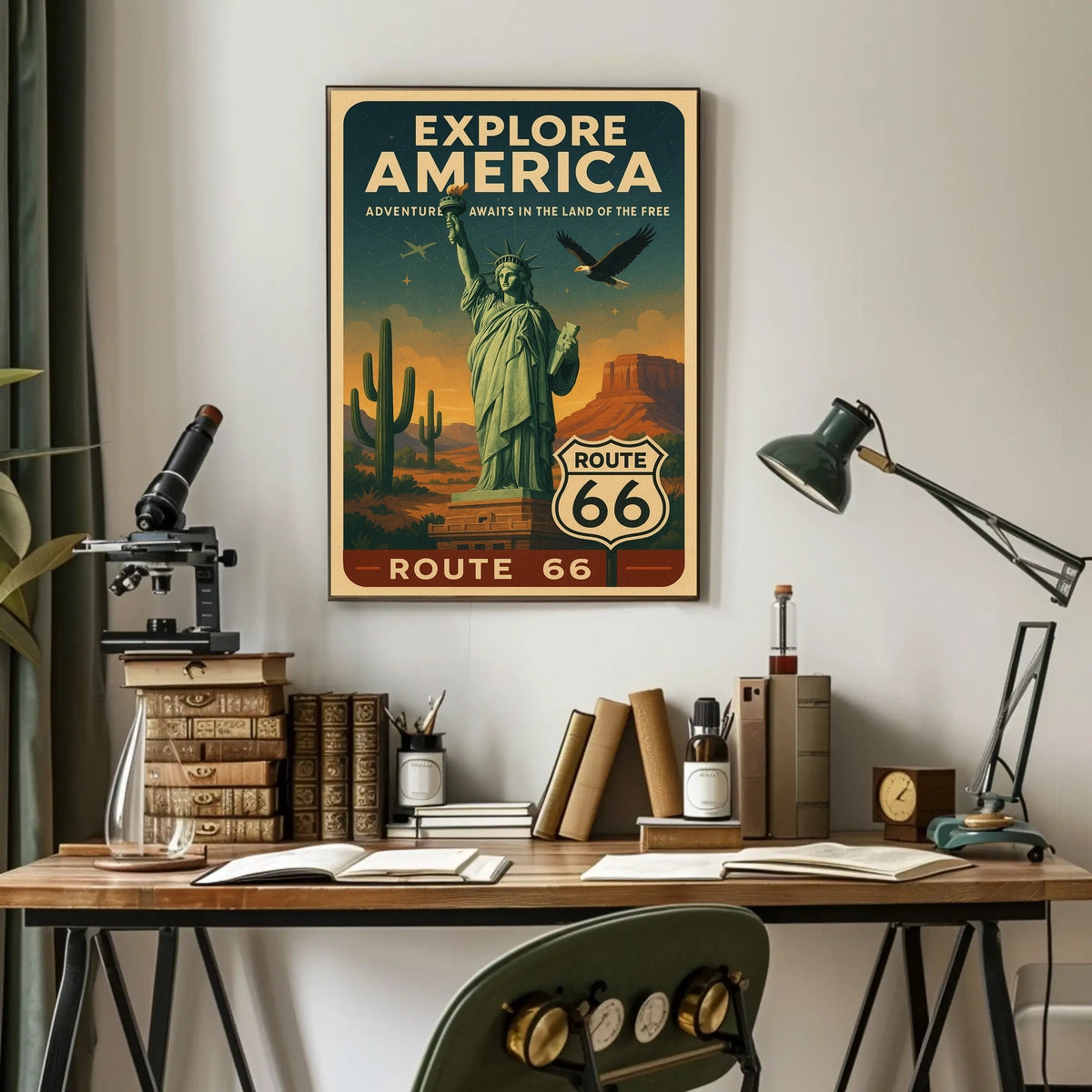 Explore America Route 66 Poster