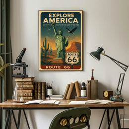 Explore America Route 66 Poster