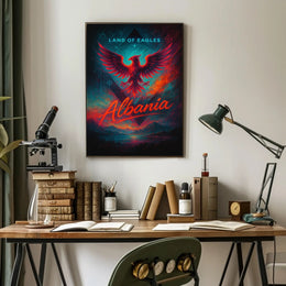 Albania Travel Poster Vintage Land Of Eagles