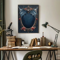 Gothic Bat and Roses Artistic Scenic Poster