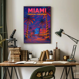 Miami Tropical Christmas Poster