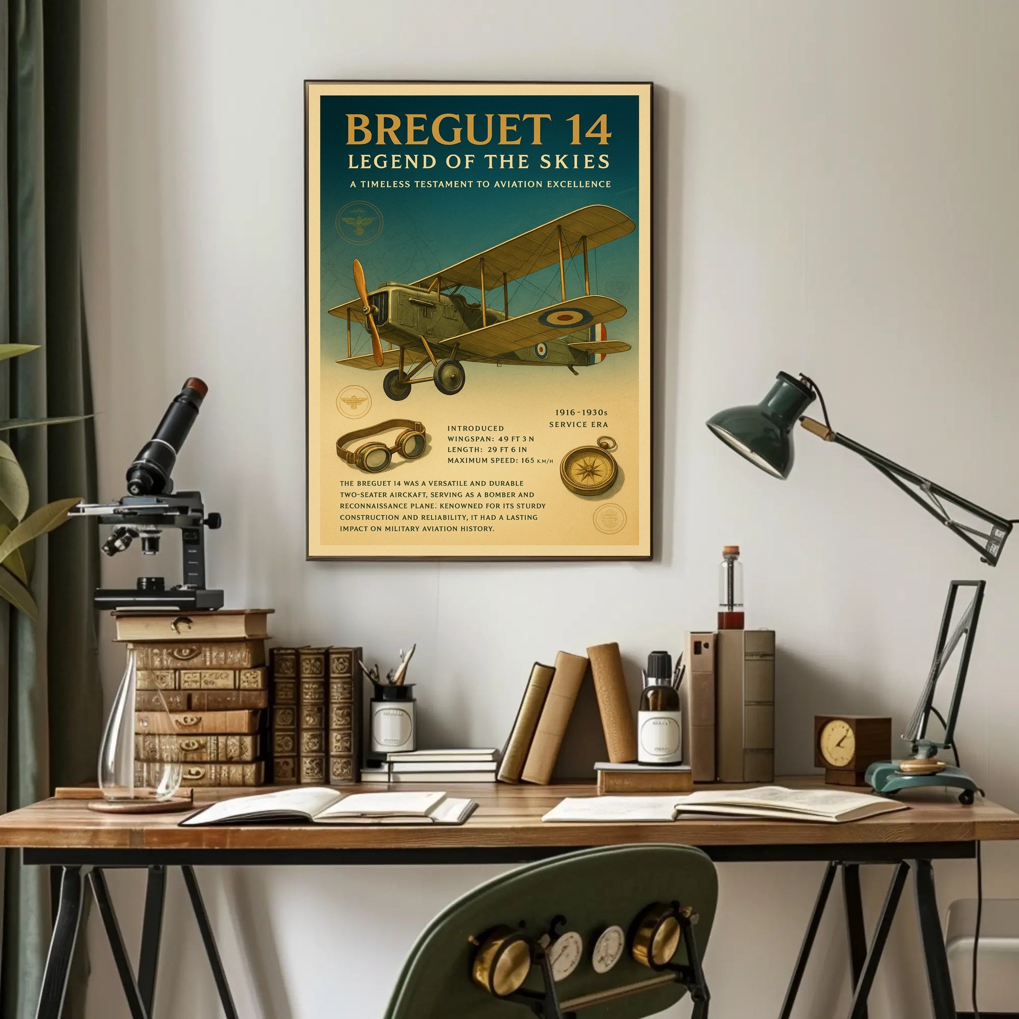 Legend of the Skies Breguet 14 Poster PosterGoat