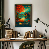 Vermont Autumn Landscape Wall Art Print