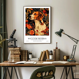 Elegant Canine Floral Art in Heritage Cultural or Heritage Poster