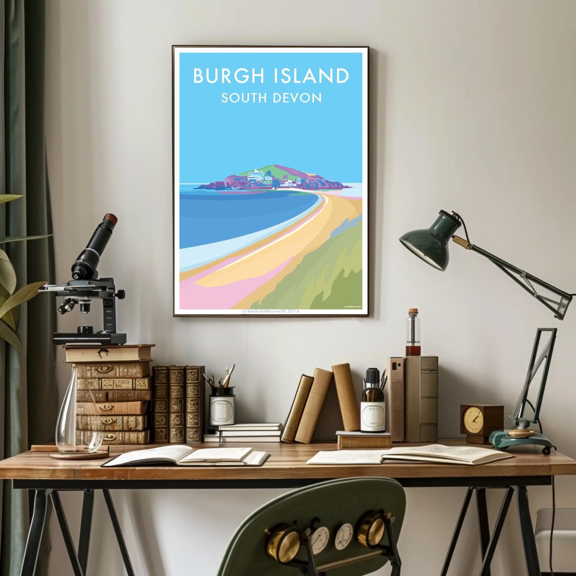 Burgh Island Vibrant Coastal Scene Travel Poster PosterGoat