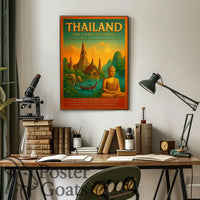 Thailand's Exotic Beauty Vintage Travel Poster