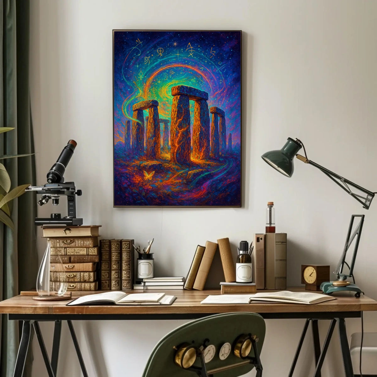 Stonehenge Cosmic Night Surreal Fantasy Art Poster