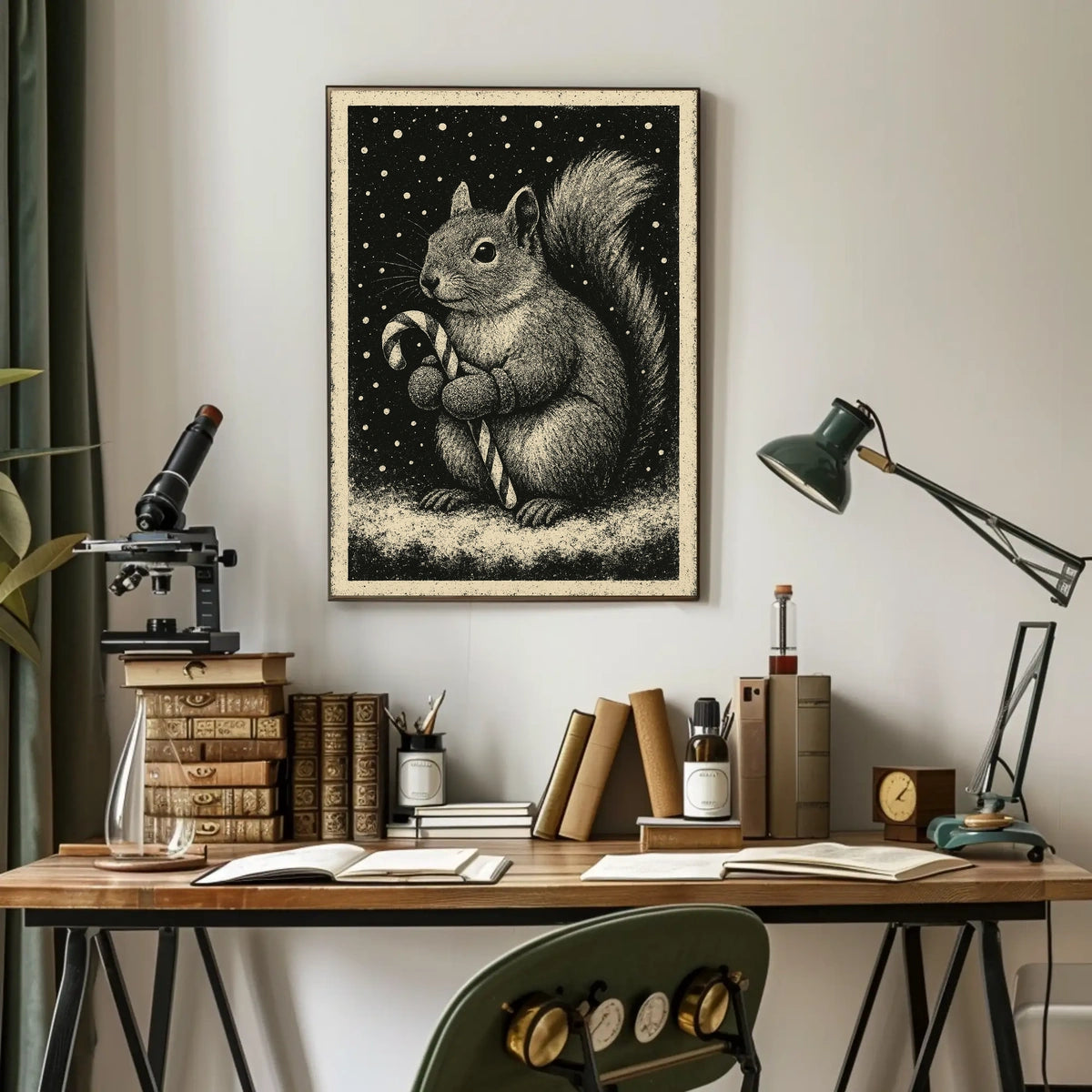 Winter Squirrel Delight Poster